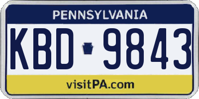 PA license plate KBD9843