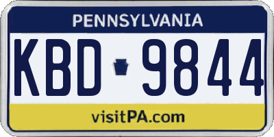 PA license plate KBD9844