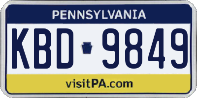 PA license plate KBD9849