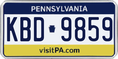 PA license plate KBD9859