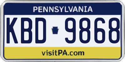 PA license plate KBD9868