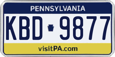 PA license plate KBD9877