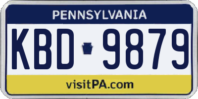 PA license plate KBD9879