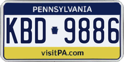 PA license plate KBD9886