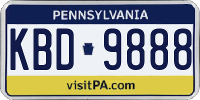 PA license plate KBD9888
