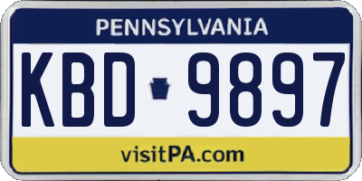 PA license plate KBD9897