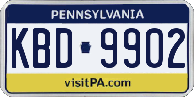 PA license plate KBD9902
