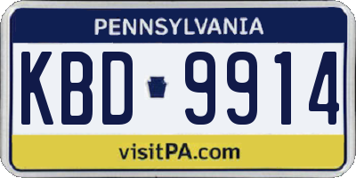 PA license plate KBD9914