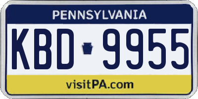 PA license plate KBD9955