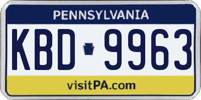 PA license plate KBD9963