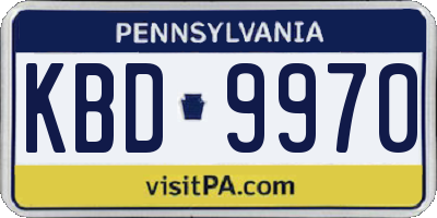 PA license plate KBD9970