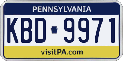 PA license plate KBD9971