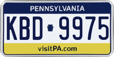 PA license plate KBD9975