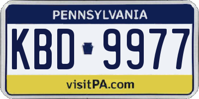 PA license plate KBD9977