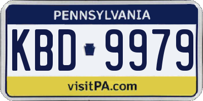 PA license plate KBD9979