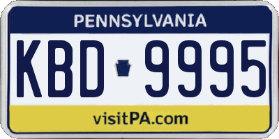 PA license plate KBD9995