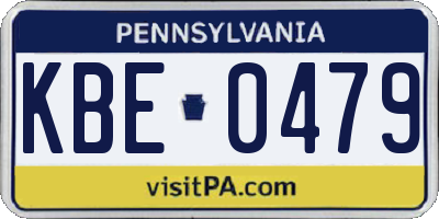 PA license plate KBE0479