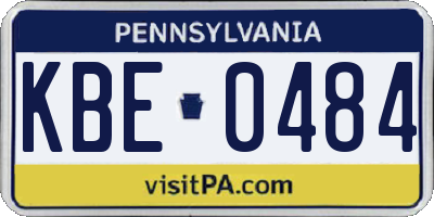 PA license plate KBE0484