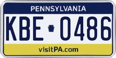 PA license plate KBE0486