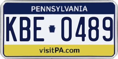 PA license plate KBE0489