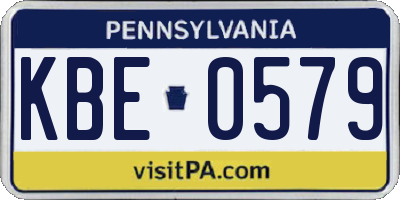 PA license plate KBE0579