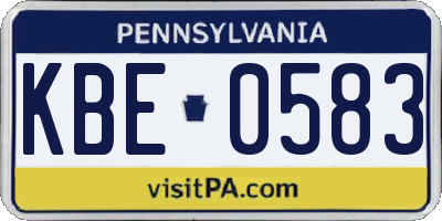 PA license plate KBE0583