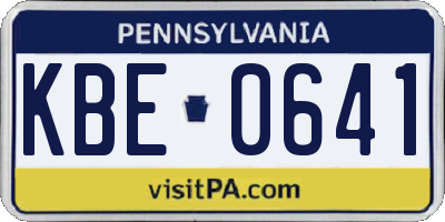 PA license plate KBE0641