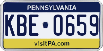 PA license plate KBE0659