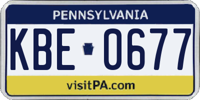 PA license plate KBE0677