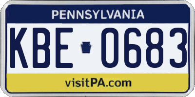 PA license plate KBE0683