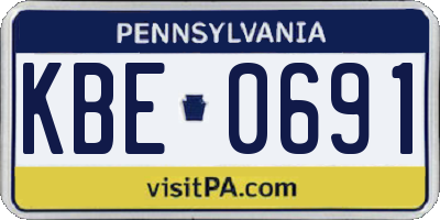 PA license plate KBE0691