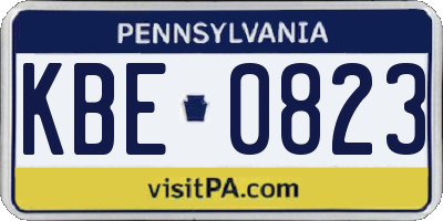 PA license plate KBE0823
