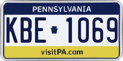 PA license plate KBE1069