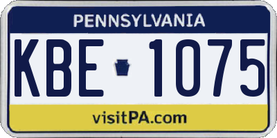 PA license plate KBE1075