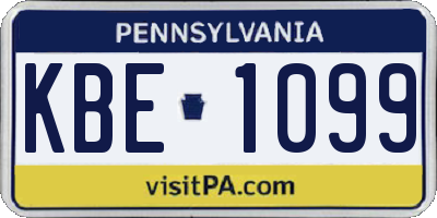 PA license plate KBE1099
