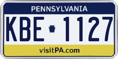 PA license plate KBE1127