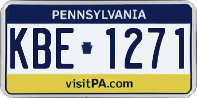 PA license plate KBE1271