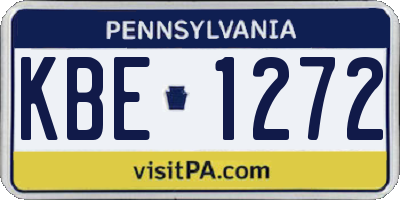 PA license plate KBE1272