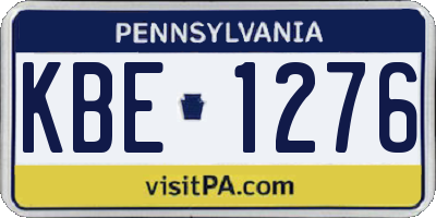 PA license plate KBE1276