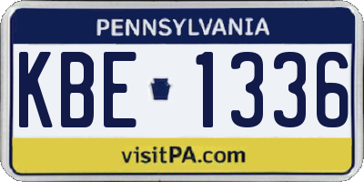PA license plate KBE1336