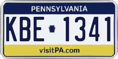 PA license plate KBE1341