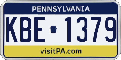 PA license plate KBE1379