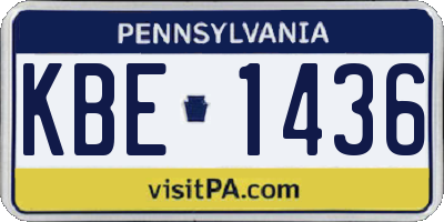 PA license plate KBE1436