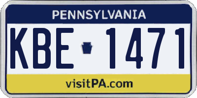 PA license plate KBE1471