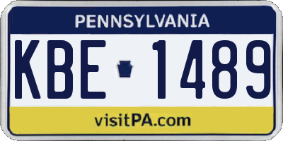PA license plate KBE1489