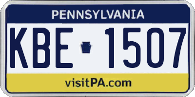 PA license plate KBE1507