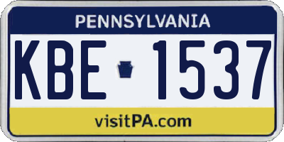 PA license plate KBE1537