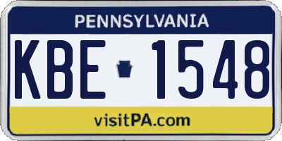PA license plate KBE1548