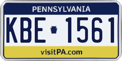PA license plate KBE1561