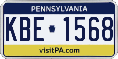 PA license plate KBE1568
